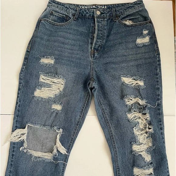 Vanilla Star Denim - 90s Boyfriend Vanilla Star Distressed Super High Rise Jeans sz 13